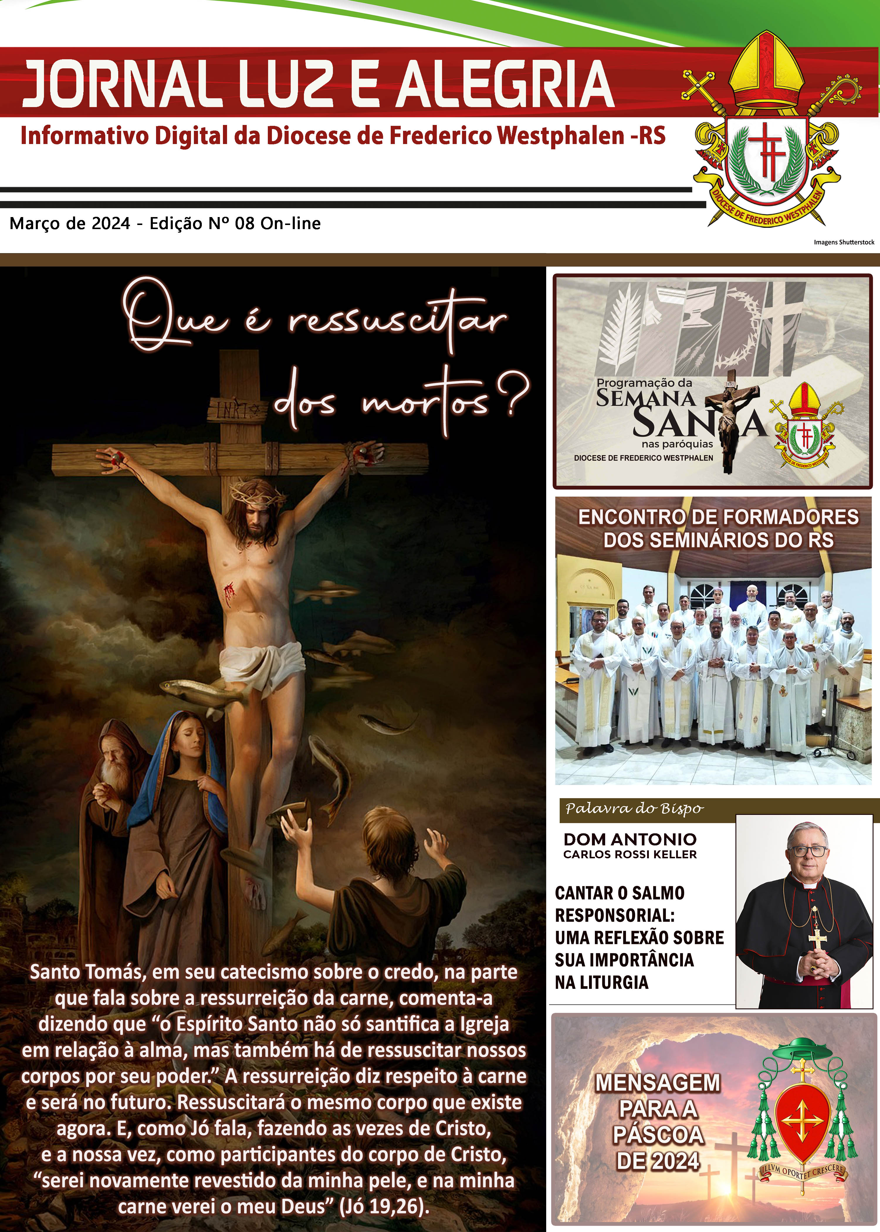 Capa Jornal Luz e Alegria - 8ª Edição ON LINE/Março 2024