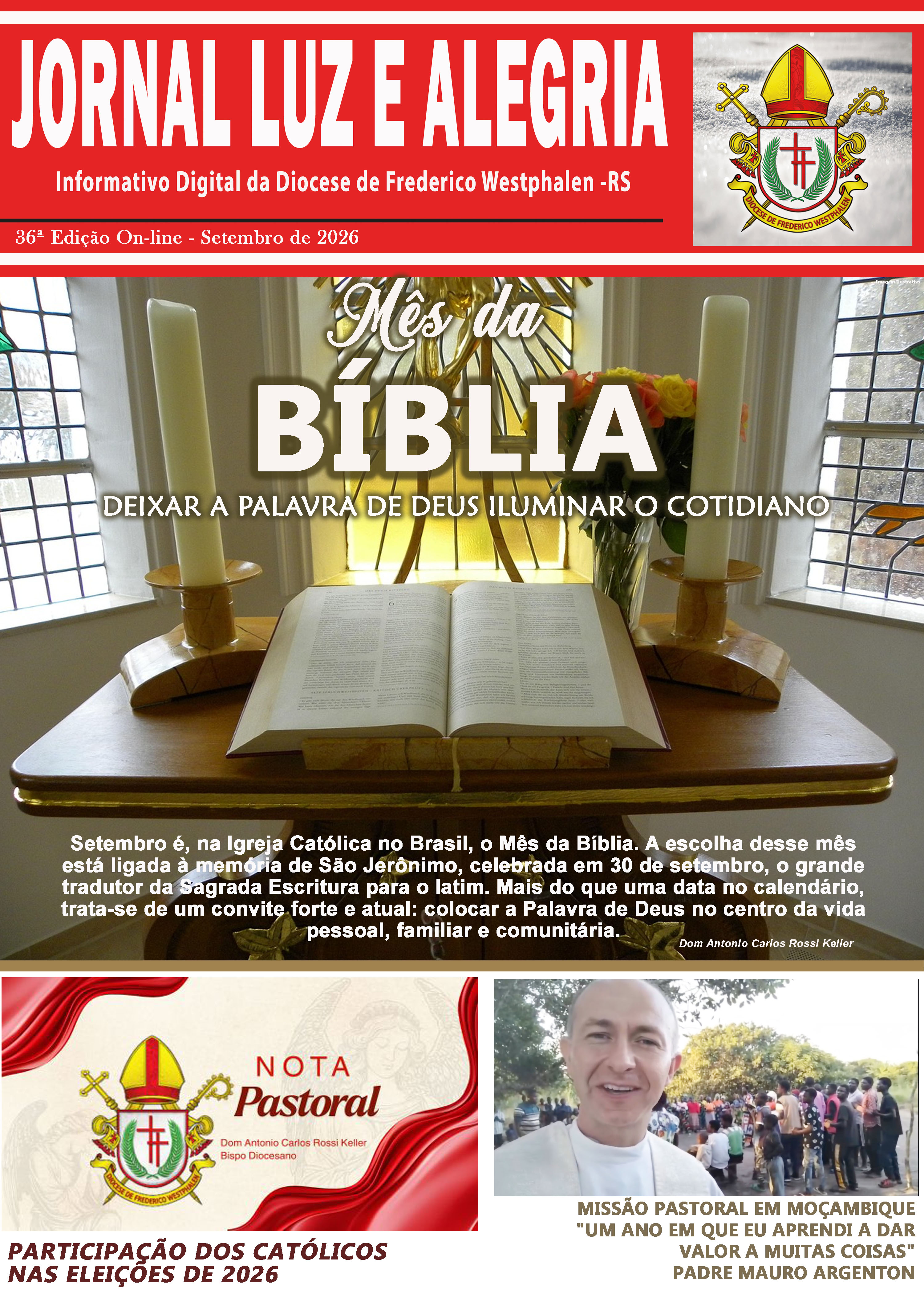 Capa Jornal Luz e Alegria - 36ª Edição ON LINE - SETEMBRO 2026