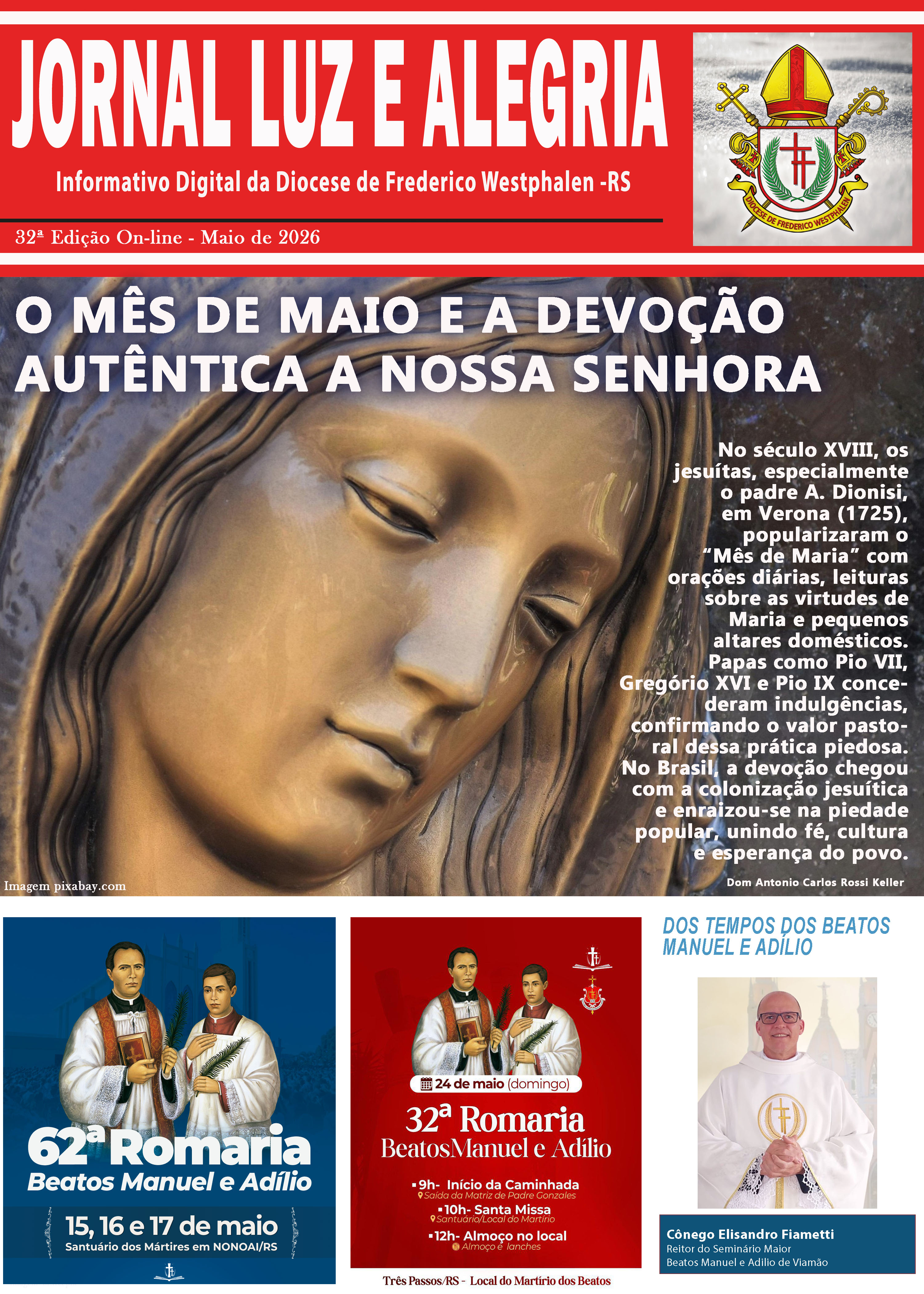 Capa Jornal Luz e Alegria - 32ª Edição ON LINE -MAIO 2026