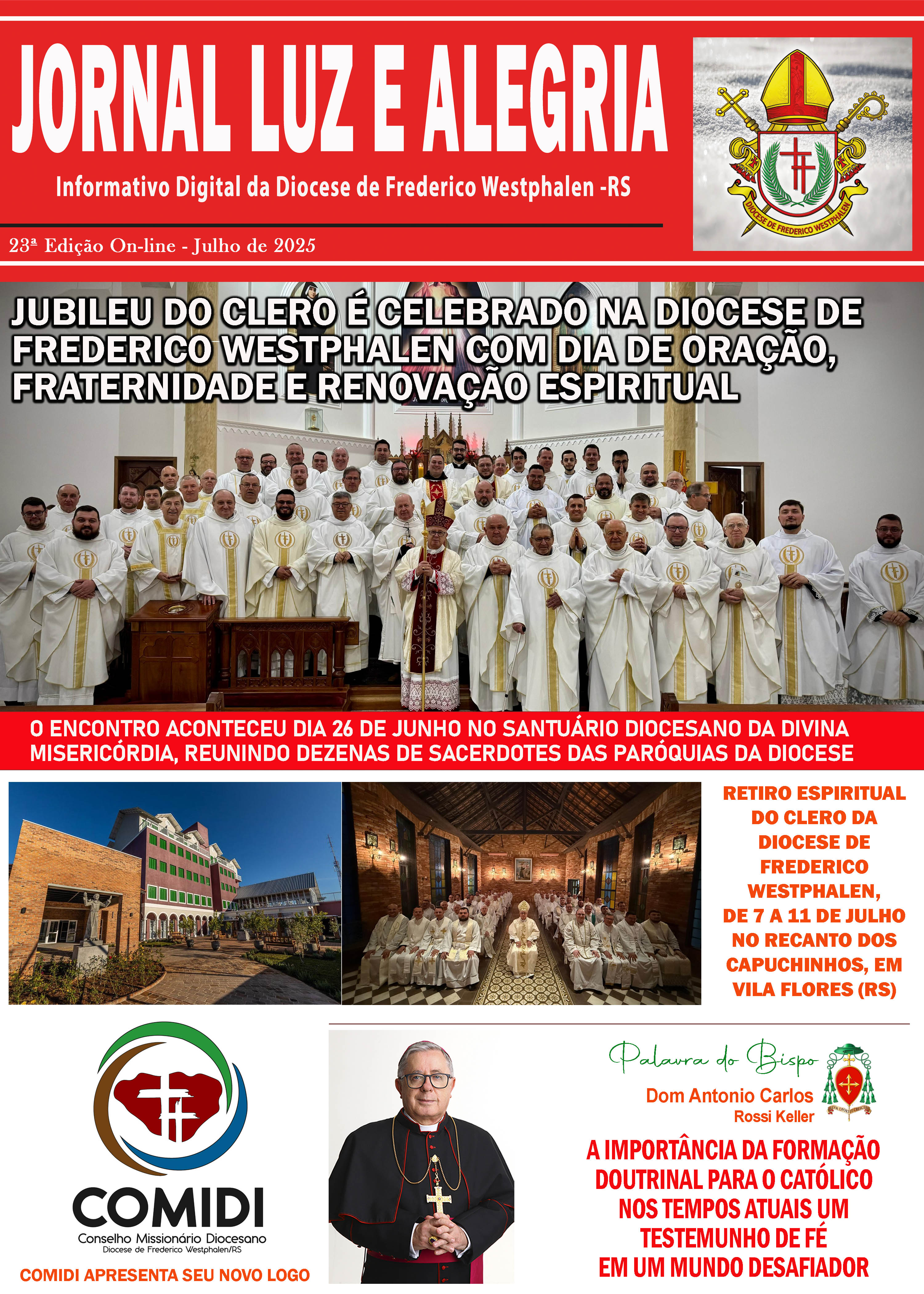 Capa Jornal Luz e Alegria - 23ª Edição ON LINE - JULHO DE 2025